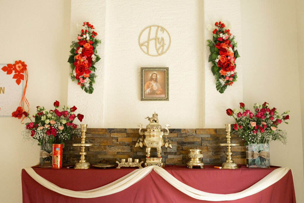 altar for tea ceremony space for unity candle