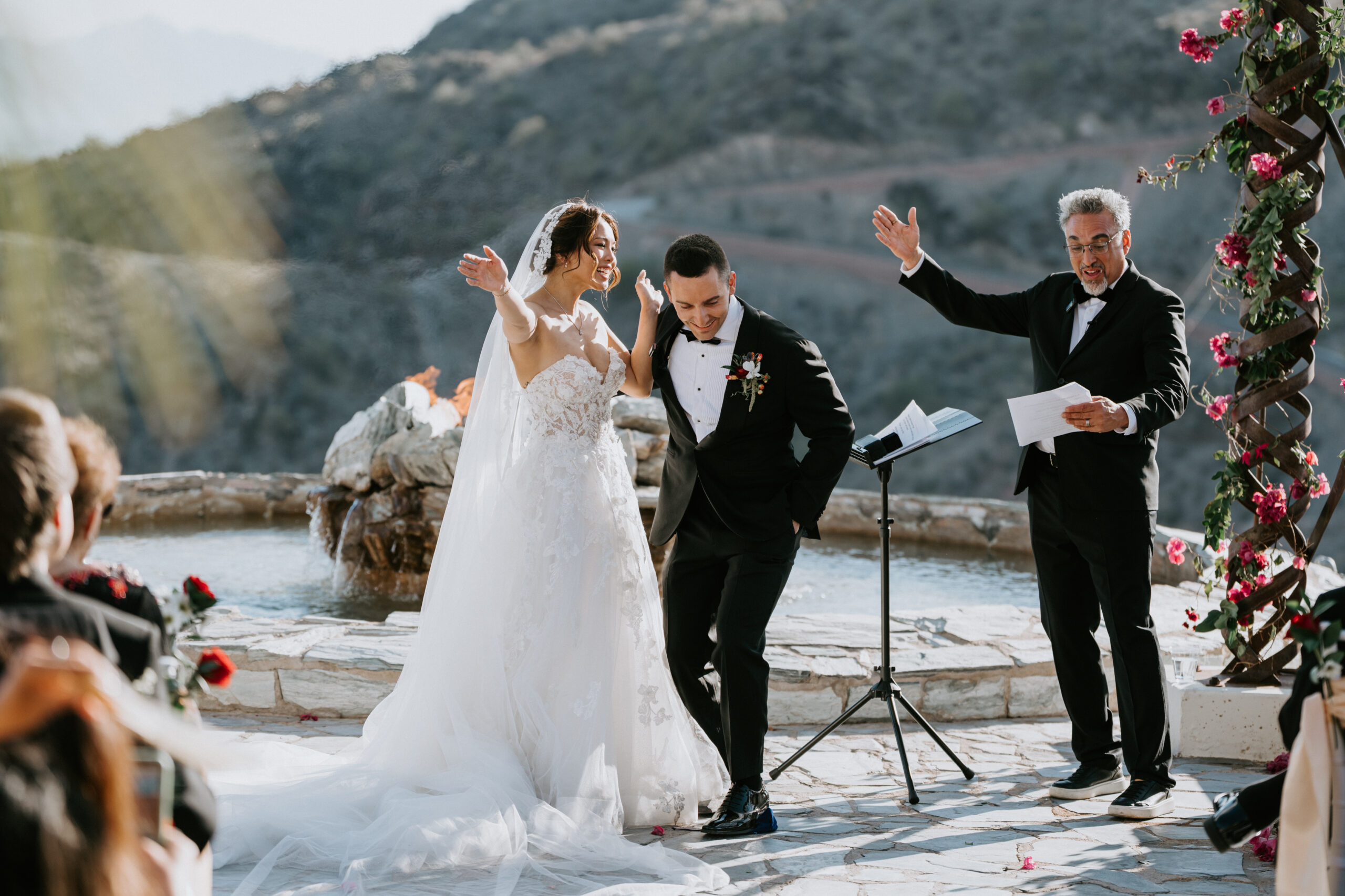wedding ceremony at different pointe of view