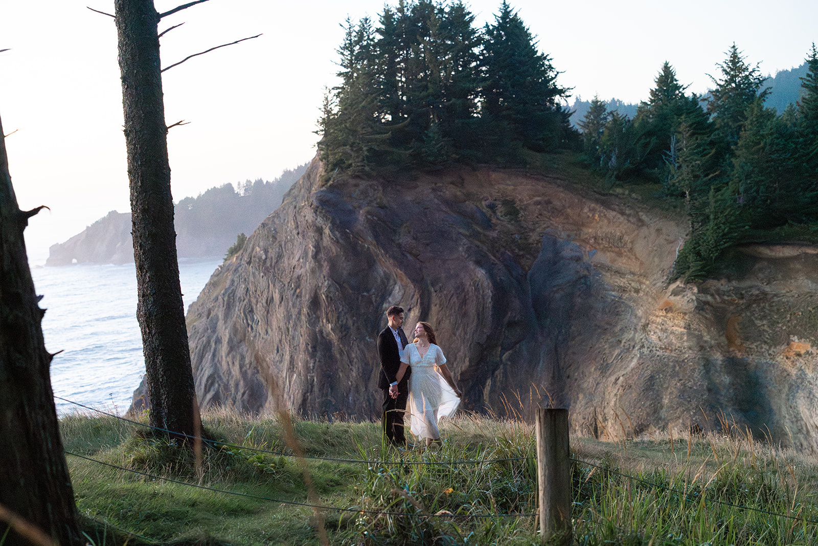 Elk Flats Elopement | Oregon Coast at Sunset