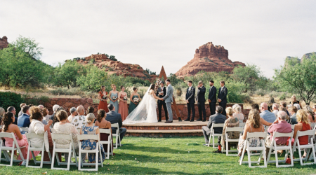 Red Agave Wedding on 35mm Film | Sedona, AZ